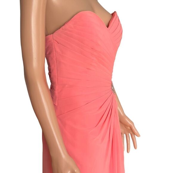 MORI LEE by Madeline Gardner Strapless Coral Gown Size 8 - Picture 7 of 14